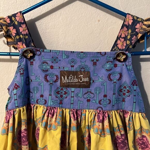 Matilda Jane Paint By Numbers Multi Print Apron Hot Air Balloon Floral Dress - Picture 5 of 9